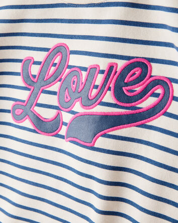 Kid 2-Piece "Love" Striped Top & Flared Pant Set, 