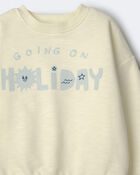 Toddler 'Going On Holiday' Dolman-Sleeve Sweatshirt - Yellow, image 6 of 6 slides