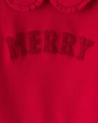 Toddler Girl DayDream Fleece Christmas Merry Long-Sleeve Pullover Sweatshirt - Red, image 3 of 4 slides