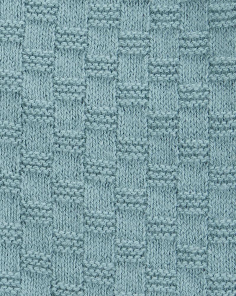 Baby Button-Front Sweater Romper - Blue, image 2 of 4 slides