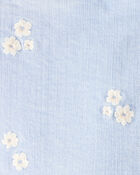 Baby Girl 2-Piece Button-Up Sleeveless Vest & Embroidered Denim Skort Set - Cream/Blue, image 8 of 8 slides