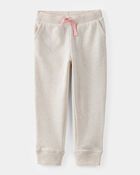 Toddler Girl 2-Piece OshKosh Logo Fleece Jacket & Joggers Set - Cream, Pink, image 4 of 8 slides