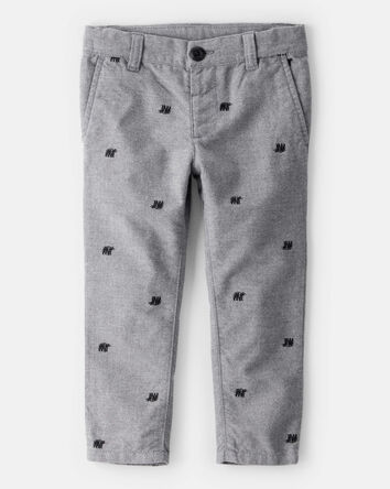 Toddler Boy Bear Print Dress Pants - Grey, 