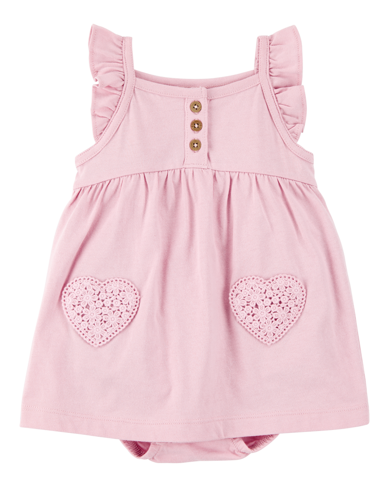 Baby Girl Floral Flutter Sunsuit - Pink, image 1 of 3 slides