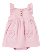 Baby Girl Floral Flutter Sunsuit - Pink, image 1 of 3 slides