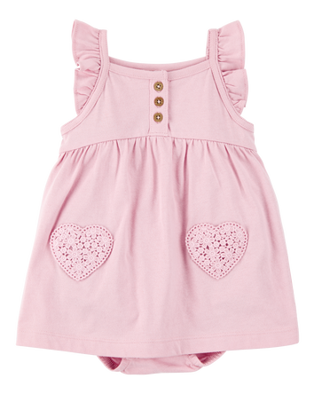 Baby Girl Floral Flutter Sunsuit - Pink, 