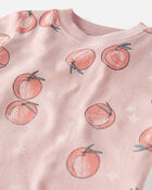 Baby Girl Organic Cotton Pajamas in Peach Print, image 2 of 5 slides