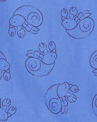 Baby Boy Hermit Crab Cotton Romper - Blue, image 2 of 3 slides
