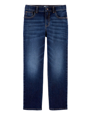 Kid Dark Wash Husky-Fit Straight-Leg Jeans, 