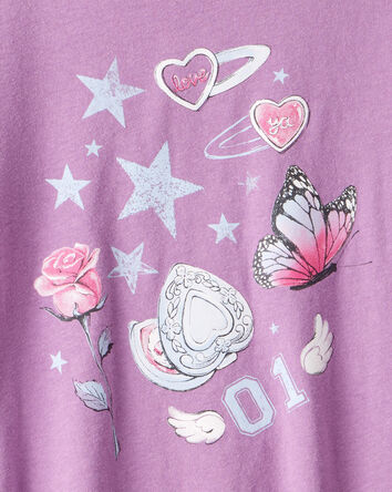 Girls Long-Sleeve Graphic Tee - Purple, 