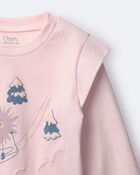 Toddler Girl Skiing Squish Long-Sleeve Top - Light Pink, image 6 of 6 slides