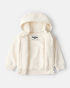 Baby Girl 2-Piece Hooded Zip-Up Jacket & Joggers Set - Cream, image 3 of 7 slides