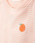 Baby Orange Print Snug Fit Cotton 4-Piece Pajamas, image 2 of 5 slides