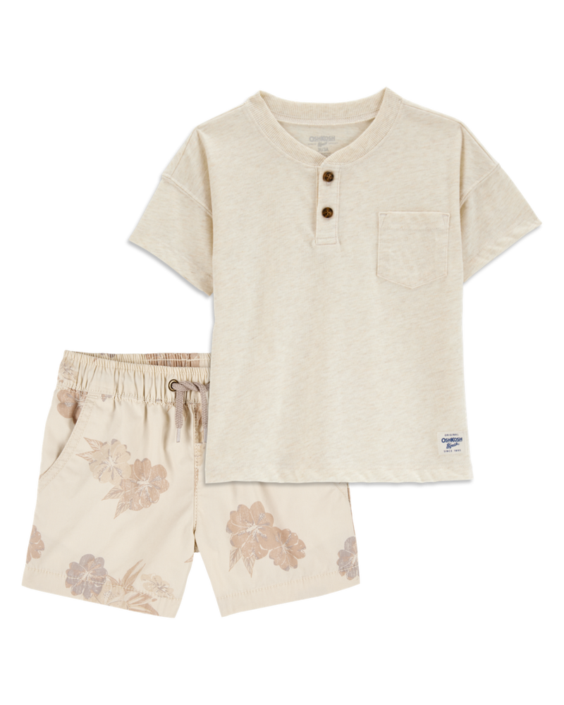Toddler 2-Piece Pocket Henley Tee & Bermuda Shorts Set, image 1 of 8 slides