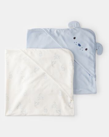 Baby Boy 2-Pack Hooded Towels - Blue, 