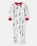 Baby Bluey&trade; 100% Cotton Long-Sleeve Snug Fit 1-Piece Pajamas - White, image 1 of 4 slides