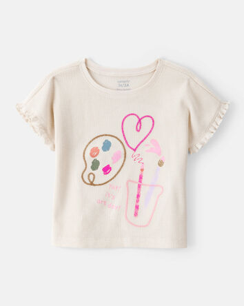 Toddler Girl Arts & Crafts Short-Sleeve Top - Ivory, 