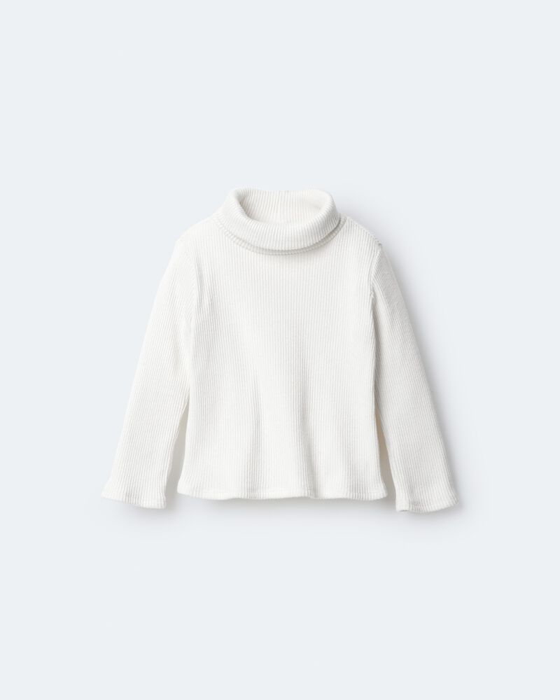 Toddler Girl Turtleneck Long-Sleeve Top - Cream, image 2 of 6 slides