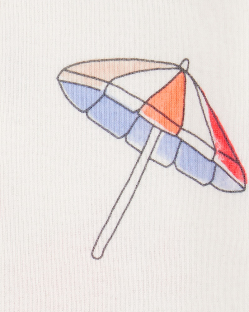 Toddler Boy 1-Piece Crab Beach Print 100% Snug Fit Cotton Romper Pajamas - White, image 2 of 3 slides