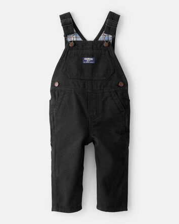 Baby Boy Herringbone Overalls - Black, 