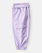 Baby Girl 2-Piece Purple Pullover Sweatshirt & Cotton Cargo Joggers Set - Purple, image 7 of 8 slides