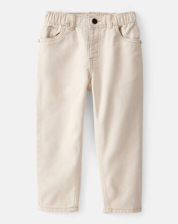 Toddler Boy  Tapered Twill Pants - Cream, 