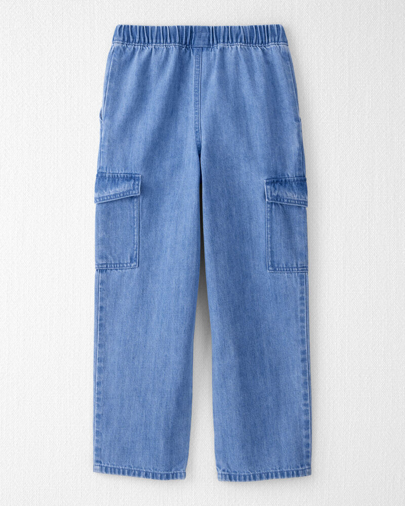 Kid Organic Cotton Denim Cargo Pants, image 2 of 6 slides