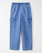 Kid Organic Cotton Denim Cargo Pants, image 2 of 6 slides