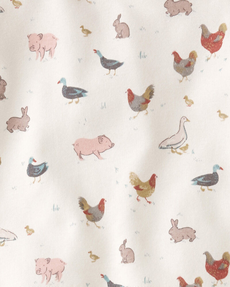 Baby Organic Cotton Pajamas in Farm Friends Print, image 3 of 4 slides