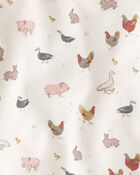 Baby Organic Cotton Pajamas in Farm Friends Print, image 3 of 4 slides