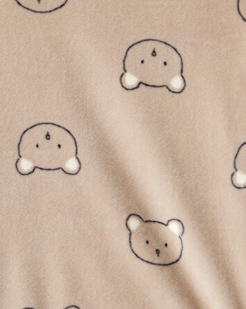 Baby Boy 2-Piece Bear Print Velour Sweatshirt & Pant Set - Brown, 