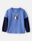 Toddler Boy Penguin Graphic Tee - Blue, image 1 of 4 slides