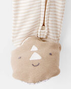 Toddler Boy Rhino 100% Cotton Long-Sleeve 1-Piece Pajamas - Ivory, image 3 of 4 slides