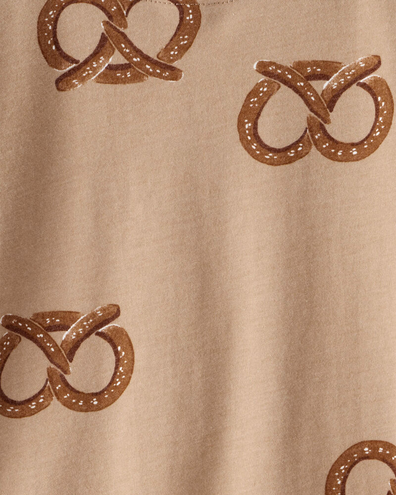 Toddler Boy Pretzel Print Long-Sleeve Tee - Brown, image 2 of 3 slides