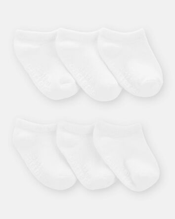 Baby Boy 6-Pack No Show Socks - White, 
