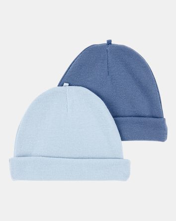 Baby 2-Pack Caps - Blue, 