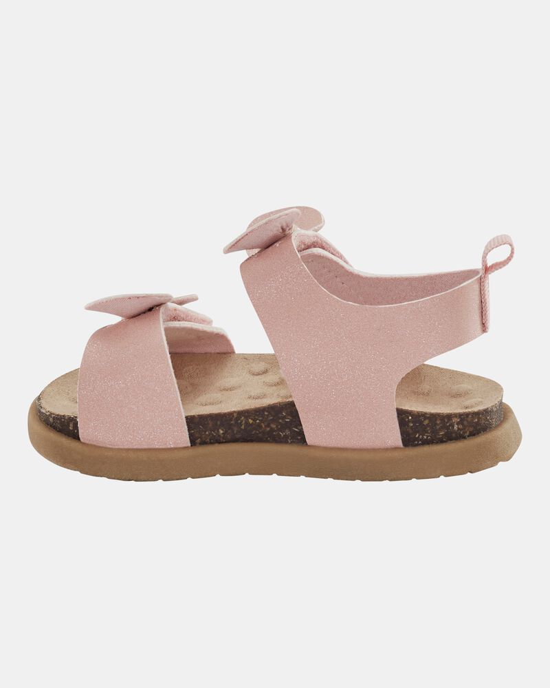 Baby Every Step&reg; First Walker Bow Faux Cork Sandals - Pink, image 6 of 7 slides