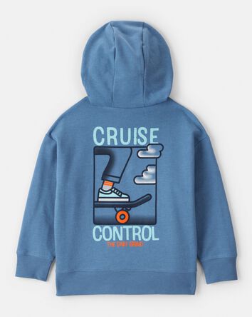 Boys Skateboard Long-Sleeve Pullover Hoodie - Blue, 