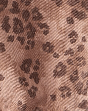 Girls Leopard Print Long-Sleeve Fashion Jacket - Brown, 