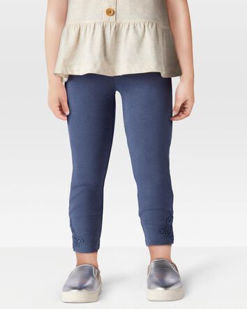 Toddler Lace Detail Ribbed Leggings, 
