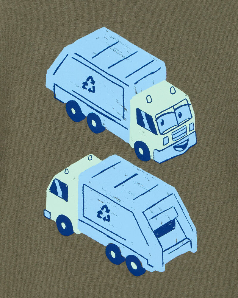 Toddler Boy Recycling Truck Graphic Tee - Olive, image 2 of 3 slides