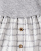 Baby Girl DayDream Fleece Plaid Dress - Grey/White, image 3 of 4 slides