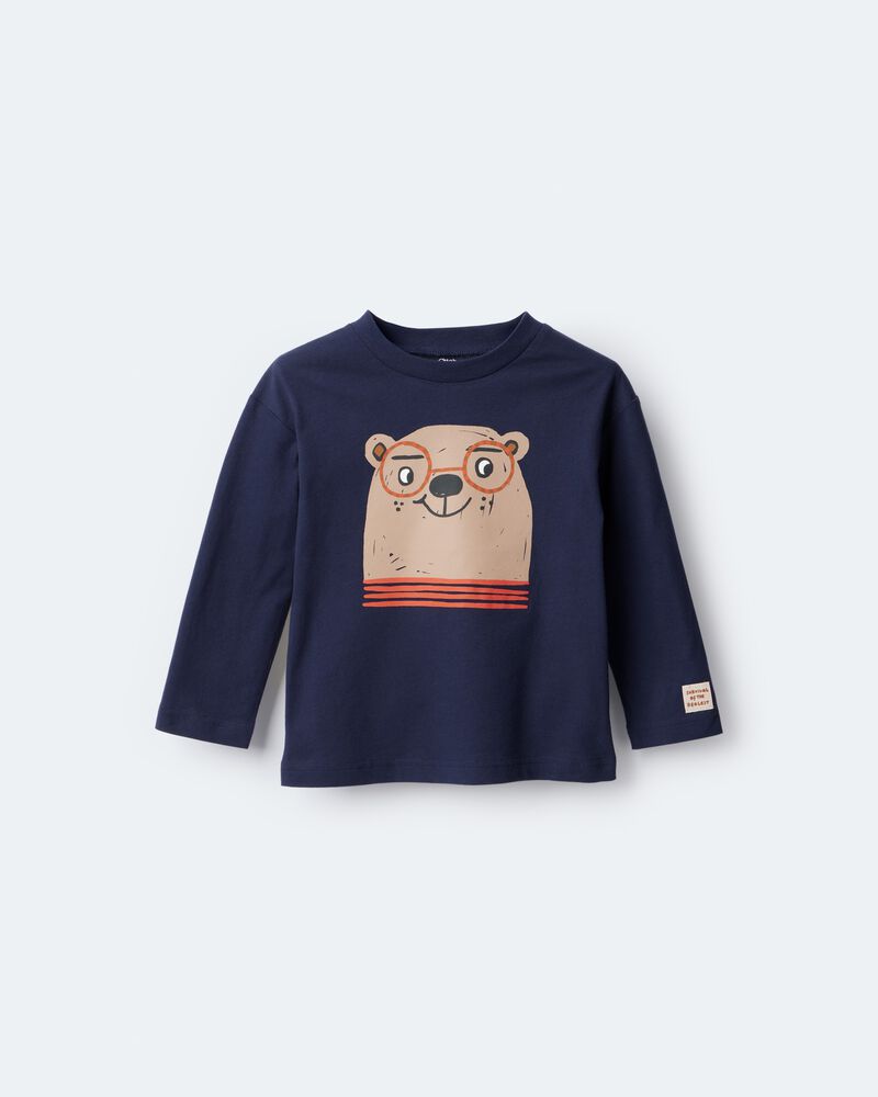 Toddler Boy Otter Long-Sleeve Relaxed Graphic Tee - Navy, image 2 of 7 slides