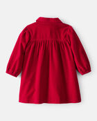 Baby Girl Corduroy Long-Sleeve Dress - Red, image 2 of 5 slides