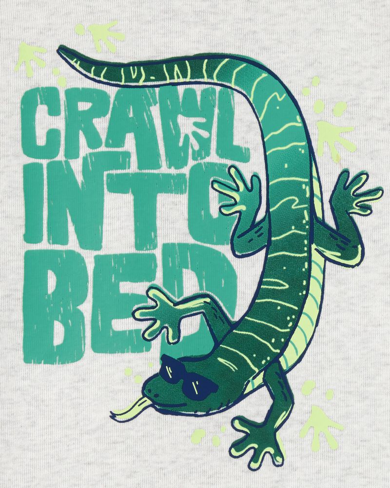 Toddler Boy 4-Piece Lizard Cotton Blend Pajamas - Green, image 3 of 4 slides