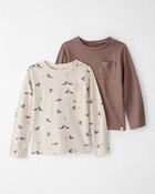 Toddler Boy 2-Pack Organic Cotton Tees in Beaver Creek Print, image 1 of 5 slides