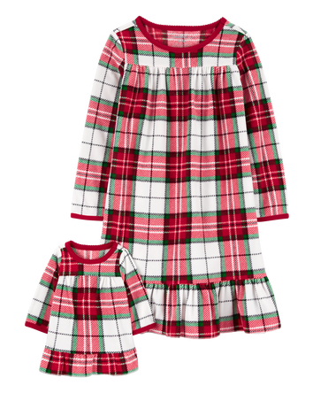 2-Piece Fleece Nightgown & Matching Doll Nightgown, 