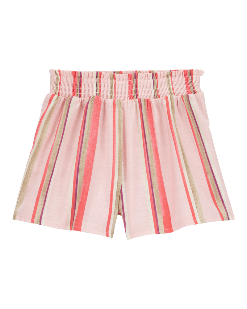 Kid 2-Piece Seashell Graphic Tee & Striped Linen Look-Alike Flowy Pull-On Shorts Set
, image 6 of 7 slides