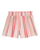 Kid 2-Piece Seashell Graphic Tee & Striped Linen Look-Alike Flowy Pull-On Shorts Set
, image 6 of 7 slides