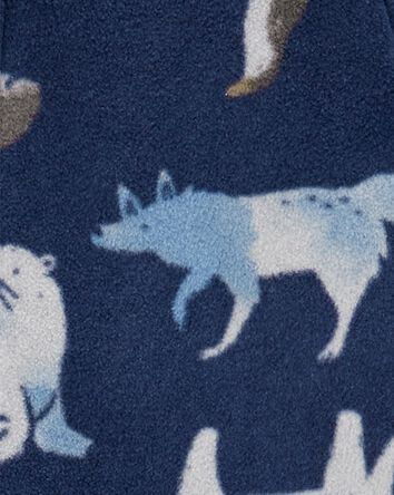 Baby Boy 1-Piece Arctic Animal Print Fleece Footie Pajamas, 